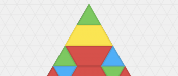 A large triangle made out of pattern shapes