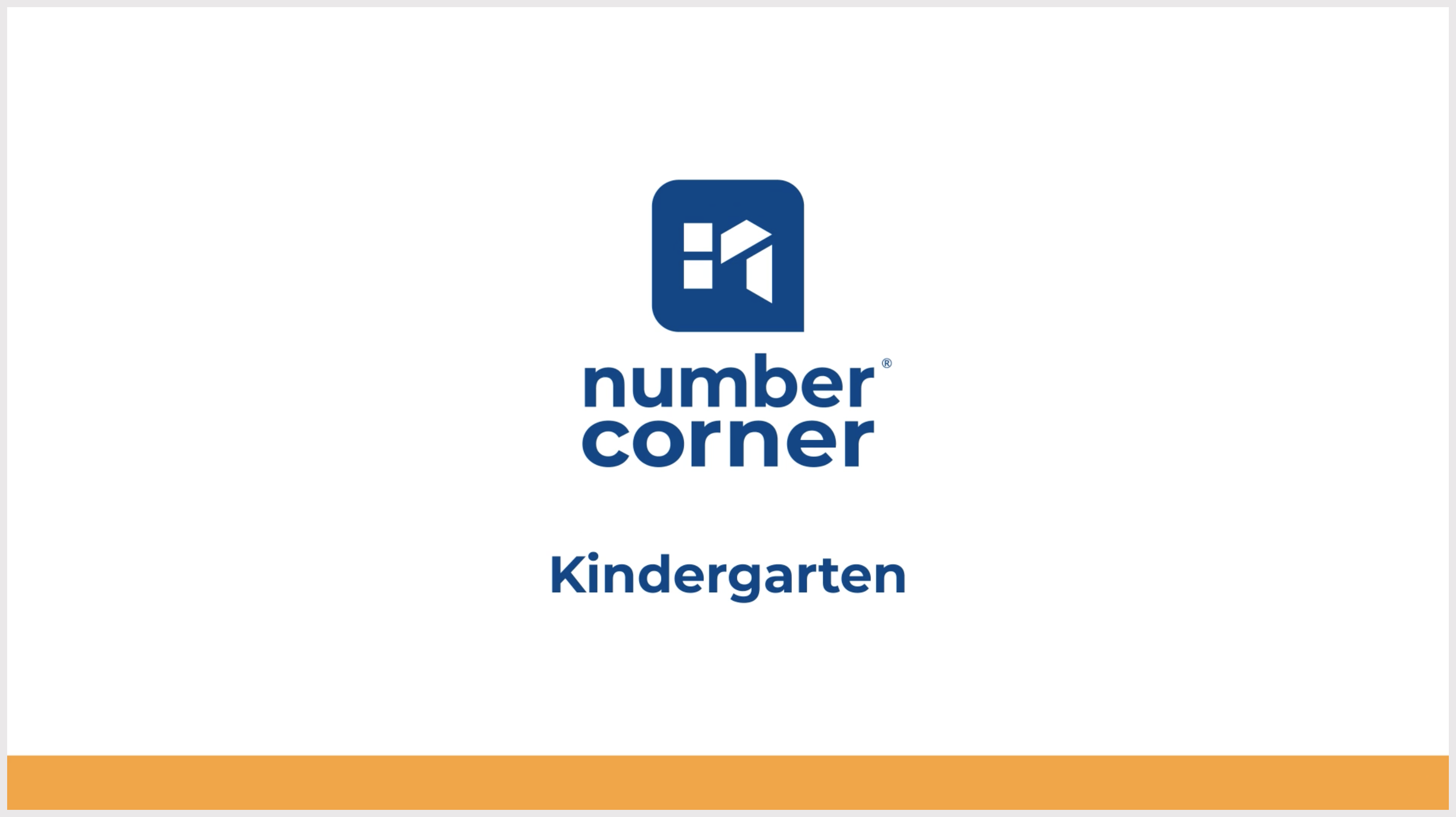 Number Corner Third Edition Kindergarten Grade Level Overview Video